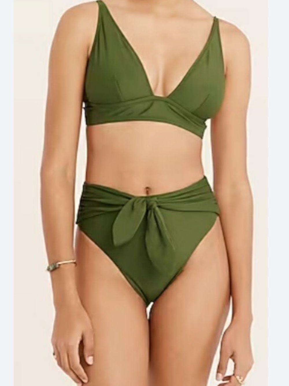 Safari Green High-Waist two piece swimsuit